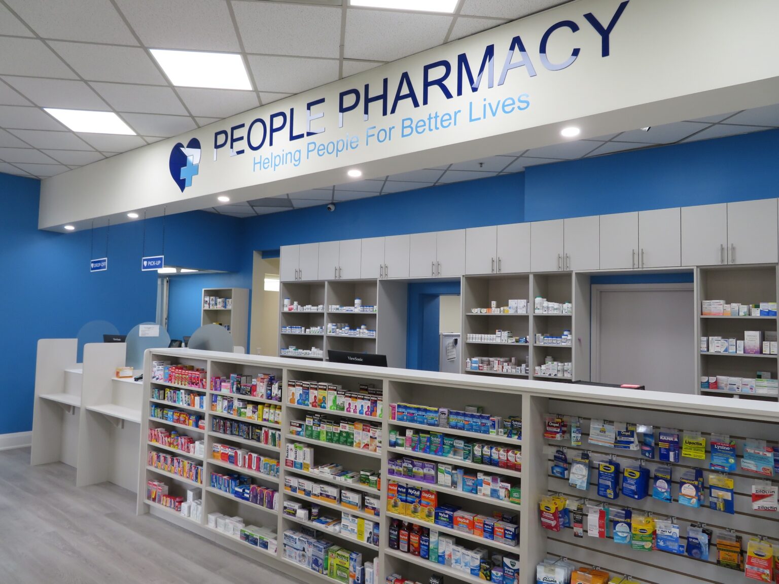 The dispensary and front counter at Barrie Peoples Pharmacy, 320 Yonge St.